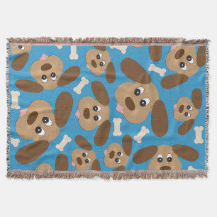 Gullig le hund med stort öron filt