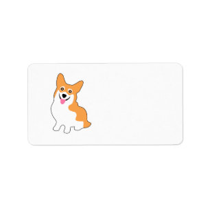 Gullig le lite Corgivalp Adressetikett
