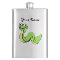 Gullig le orm för tecknadgröntgult