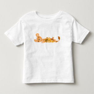 Gullig lejon tecknadmorsa och ungebarndräkt tee shirt
