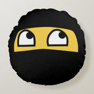 Gullig Lil Ninja emoji Rund Kudde