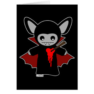 Gullig Lil vampyrfladdermöss Hälsningskort