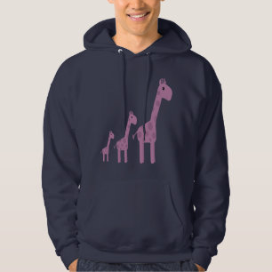 Gullig lila tecknadgiraffmarin Hoody Sweatshirt