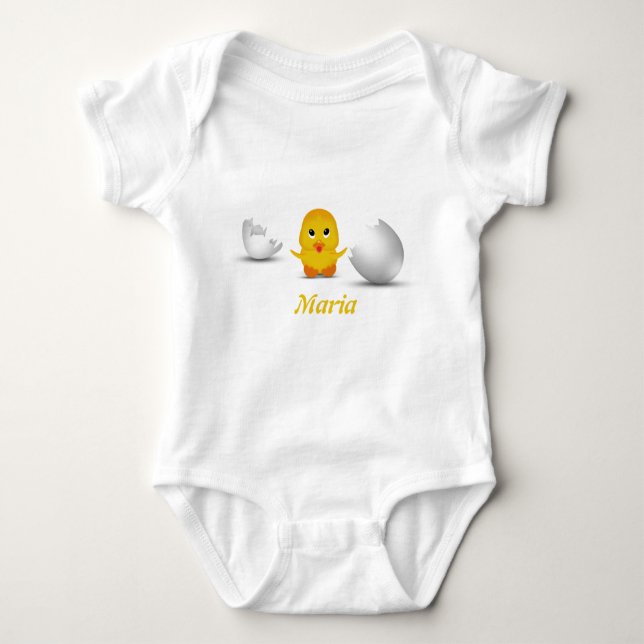 Gullig lite babychick ditt namn tee shirt (Framsida)