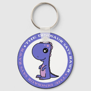 Gullig lite blått- och lilaDinosaur Nyckelring