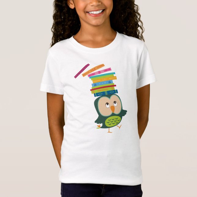 Gullig lite bokuggla för alla bookworms. tee (Framsida)