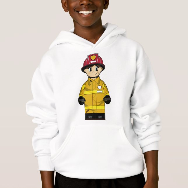 Gullig lite brandmanHoodie Tee (Framsida)
