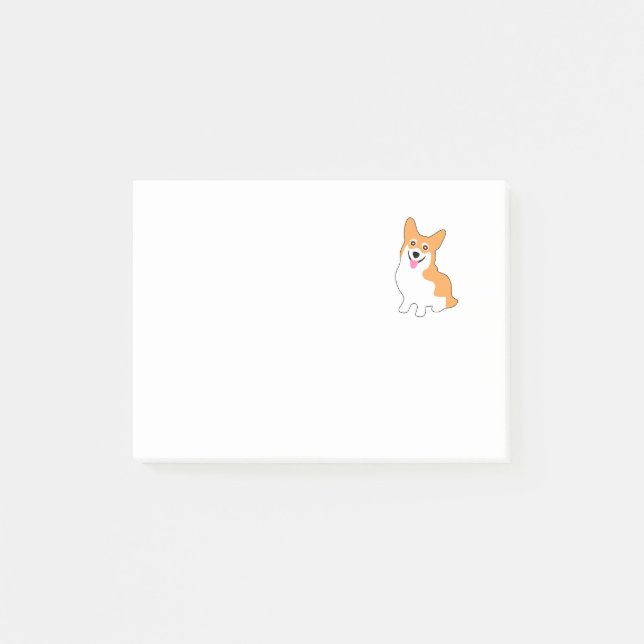 Gullig lite Corgi Post-it Block (Framsida)