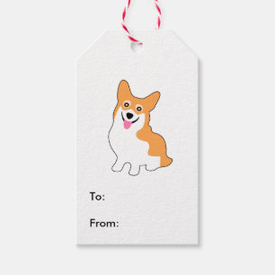 Gullig lite Corgi Presentetikett