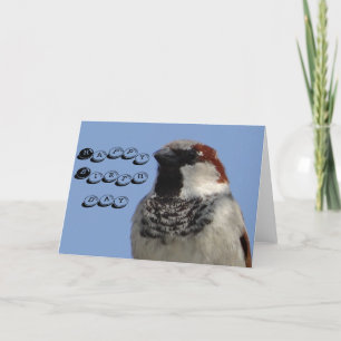 Gullig lite fågel för födelsedagkort kort