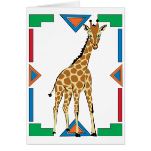 Gullig lite giraff hälsningskort