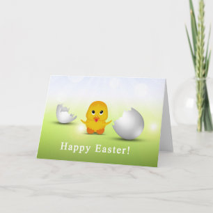 Gullig lite glad påskbabychick helgkort