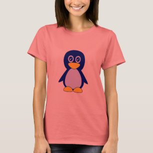 Gullig lite marinblå pingvin t shirt