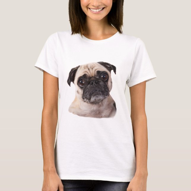 Gullig lite mopshund tee shirt (Framsida)