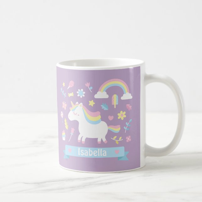 Gullig lite mugg för Unicornregnbågeflickor (Höger)