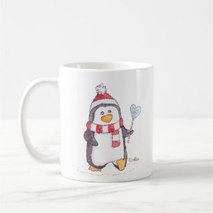 Gullig lite pingvinkaffemugg kaffemugg