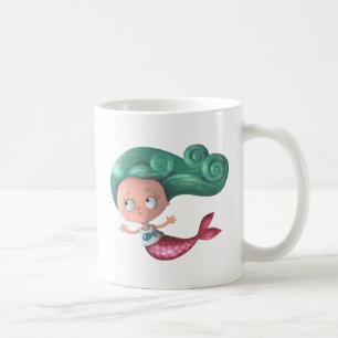 Gullig lite sjöjungfru kaffemugg