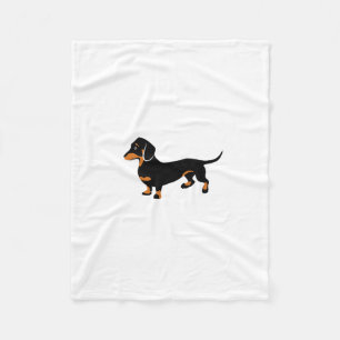 Gullig lite svart- och solbrännatax - Doxie hund Fleecefilt