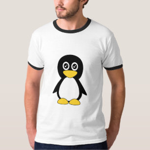 Gullig lite svart pingvin t shirt