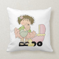 Gullig liten flicka/Buggy och docka
