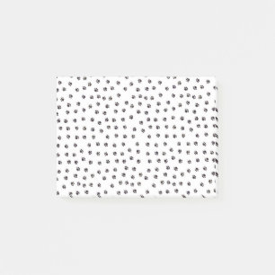 Gullig liten svartvit tasstryckdesign post-it block