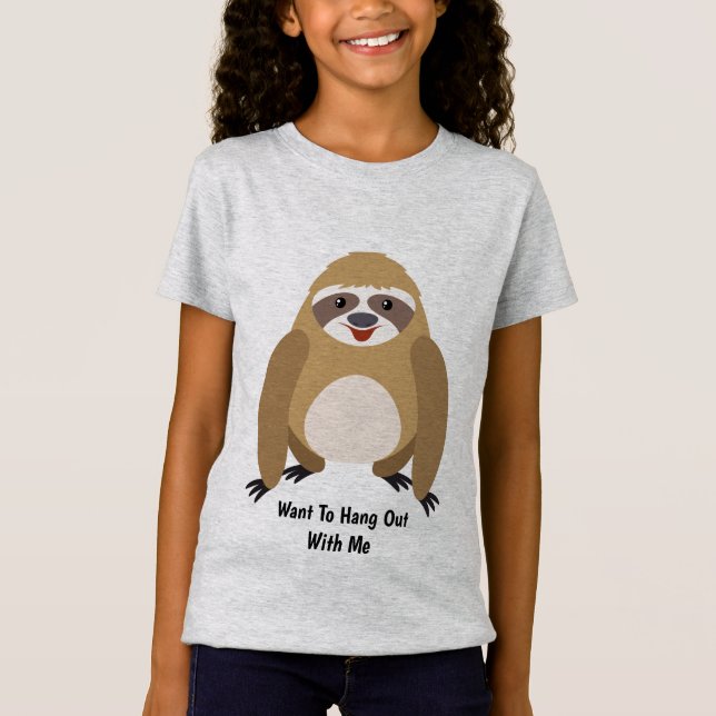 Gullig livlig Sloth T Shirt (Framsida)