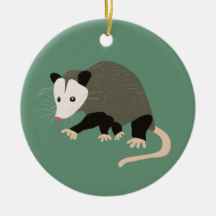 Gullig ljus illustrationpungråttapersonlig - grö julgransprydnad keramik
