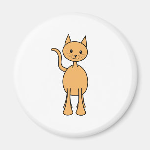 Gullig ljust rödbrun katt. Orange kattCartoon. Magnet