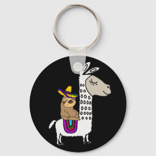 Gullig Llama för Slothridningvit Nyckelring