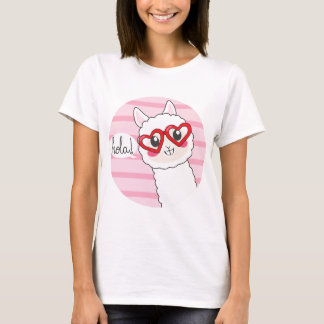 Gullig Llama Hola T Shirt