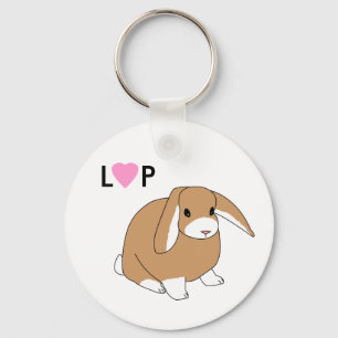 Gullig Lop-kanin Keychain Nyckelring
