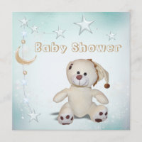 Gullig lycklig nalle-, måne- & stjärnababy shower