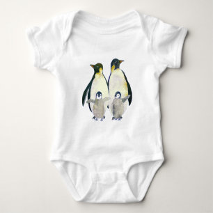 Gullig lycklig pingvinfamilj t-shirt