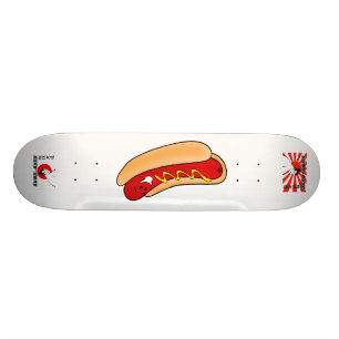 Gullig lycklig Skateboard för lycklig varmkorv