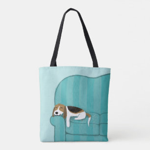 Gullig lycklig soffahund för Beagle Tygkasse