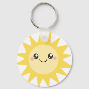 Gullig lycklig sol nyckelring