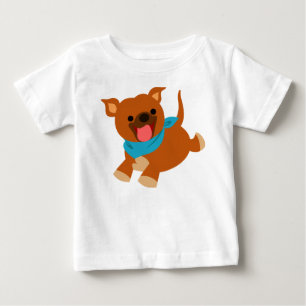 Gullig lycklig T-tröja för tecknadStaffie baby Tee Shirt