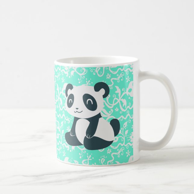 Gullig lycklig tecknadPanda Kaffemugg (Höger)