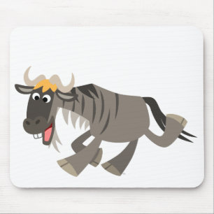 Gullig lycklig tecknadWildebeest Mousepad Musmatta