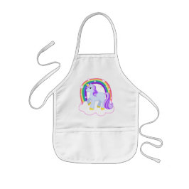 Gullig Magical Unicorn med regnbågen (anpassadet!) Barnförkläde