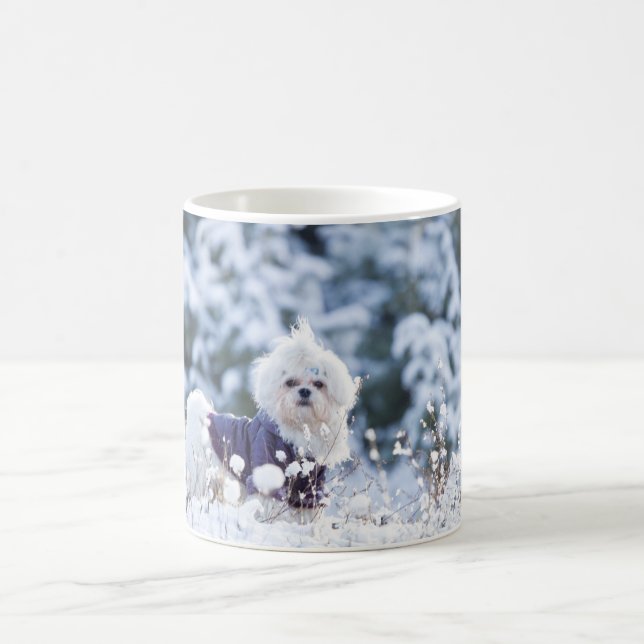 Gullig maltesisk hund kaffemugg (Center)
