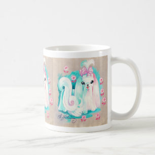 Gullig maltesisk valphundvit kaffemugg