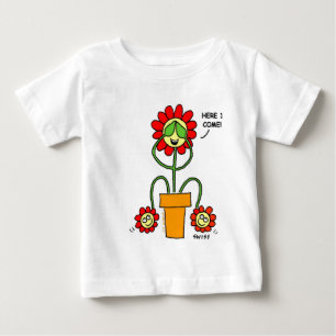 Gullig mamma för twillingartecknadblommor med tee
