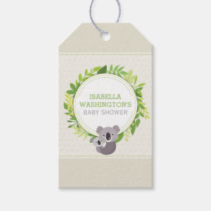 Gullig mammakoala- & babyKoalababy shower Presentetikett