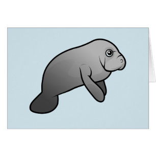 Gullig Manatee Hälsningskort