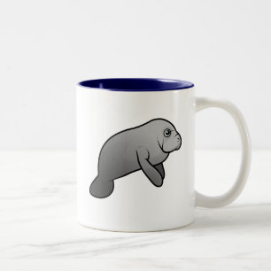Gullig Manatee Två-Tonad Mugg
