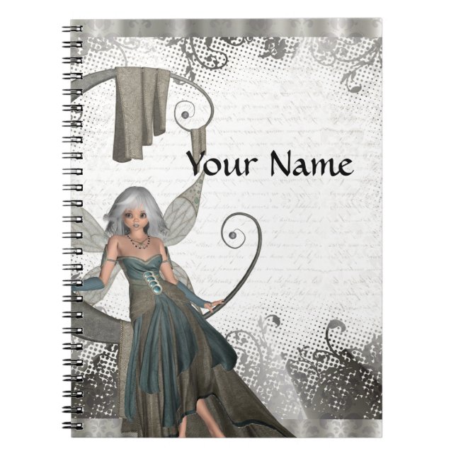 Gullig mangafe anteckningsbok med spiral (Framsidan)