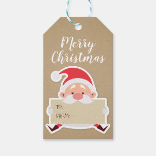 Gullig märkre för Santa julgåva Presentetikett