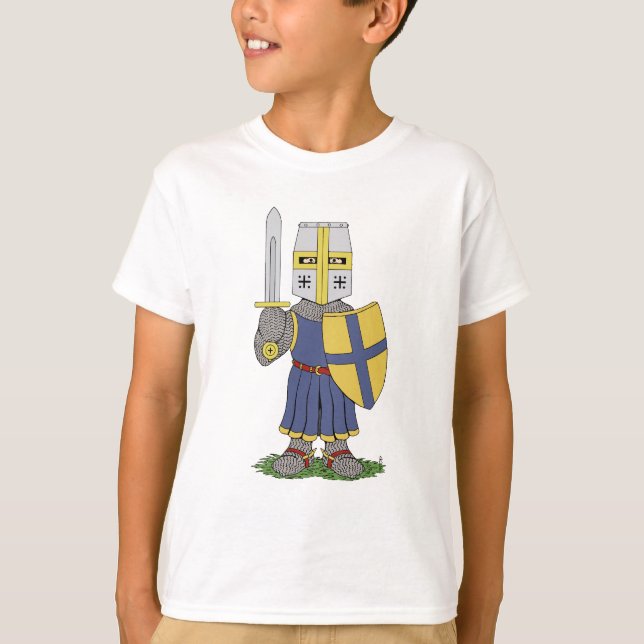 Gullig medeltida riddare t shirt (Framsida)