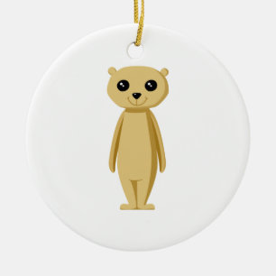 Gullig Meerkat. Julgransprydnad Keramik